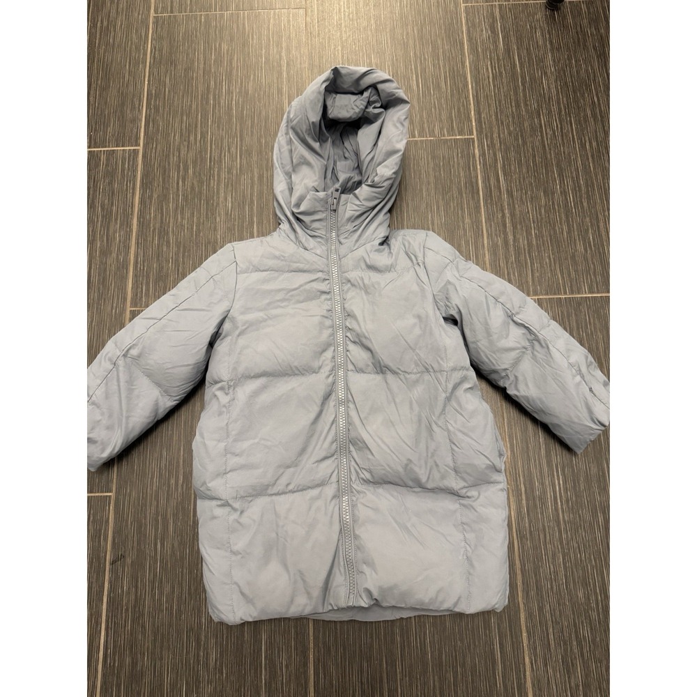 Zara Down Quilted Water-Repellent Classic Hooded Puffer Jacket Kid Sz 6-7 Tiered
